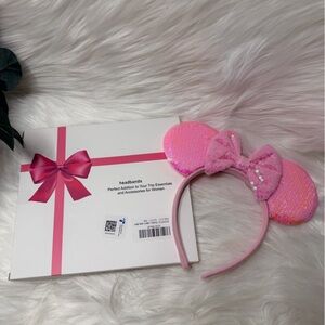 Pink Sequin Bow Headband